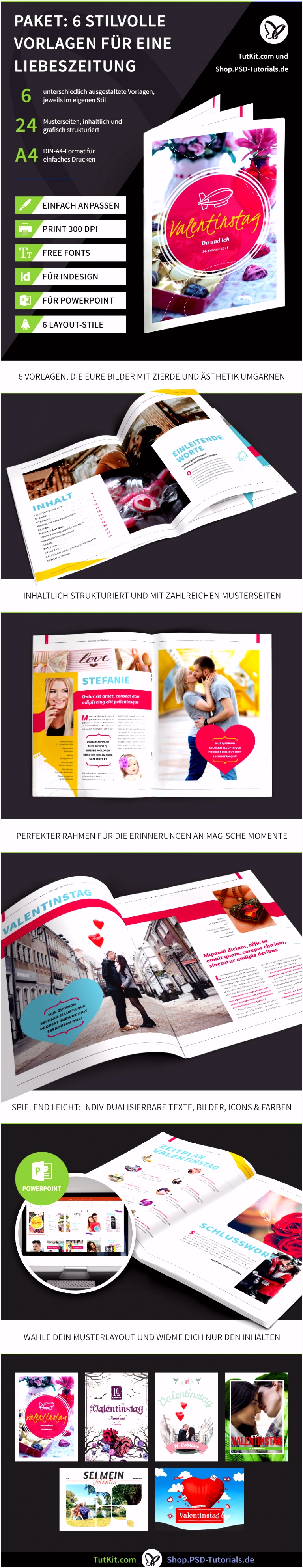 Hochzeitszeitung Vorlagen für PowerPoint & InDesign