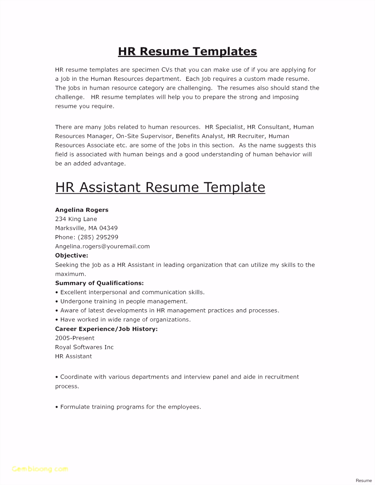 Theater Resume Template