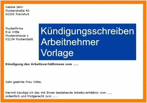 18 kündigung vorlage kostenlos arbeitnehmer