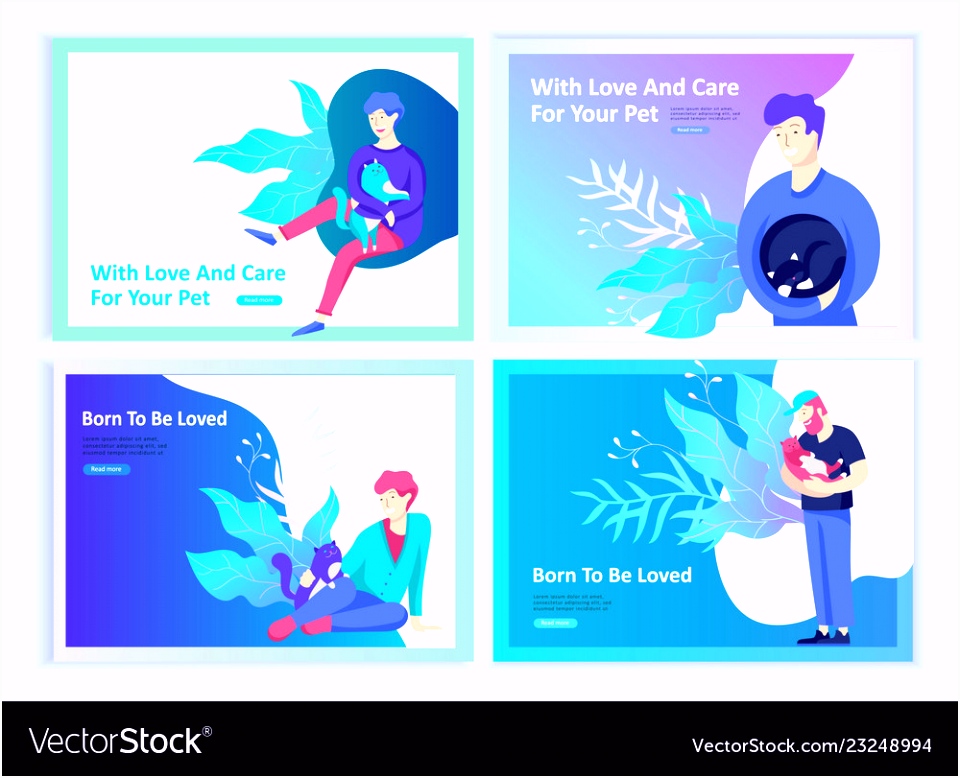 Set of landing page templates with symbol Vector Image