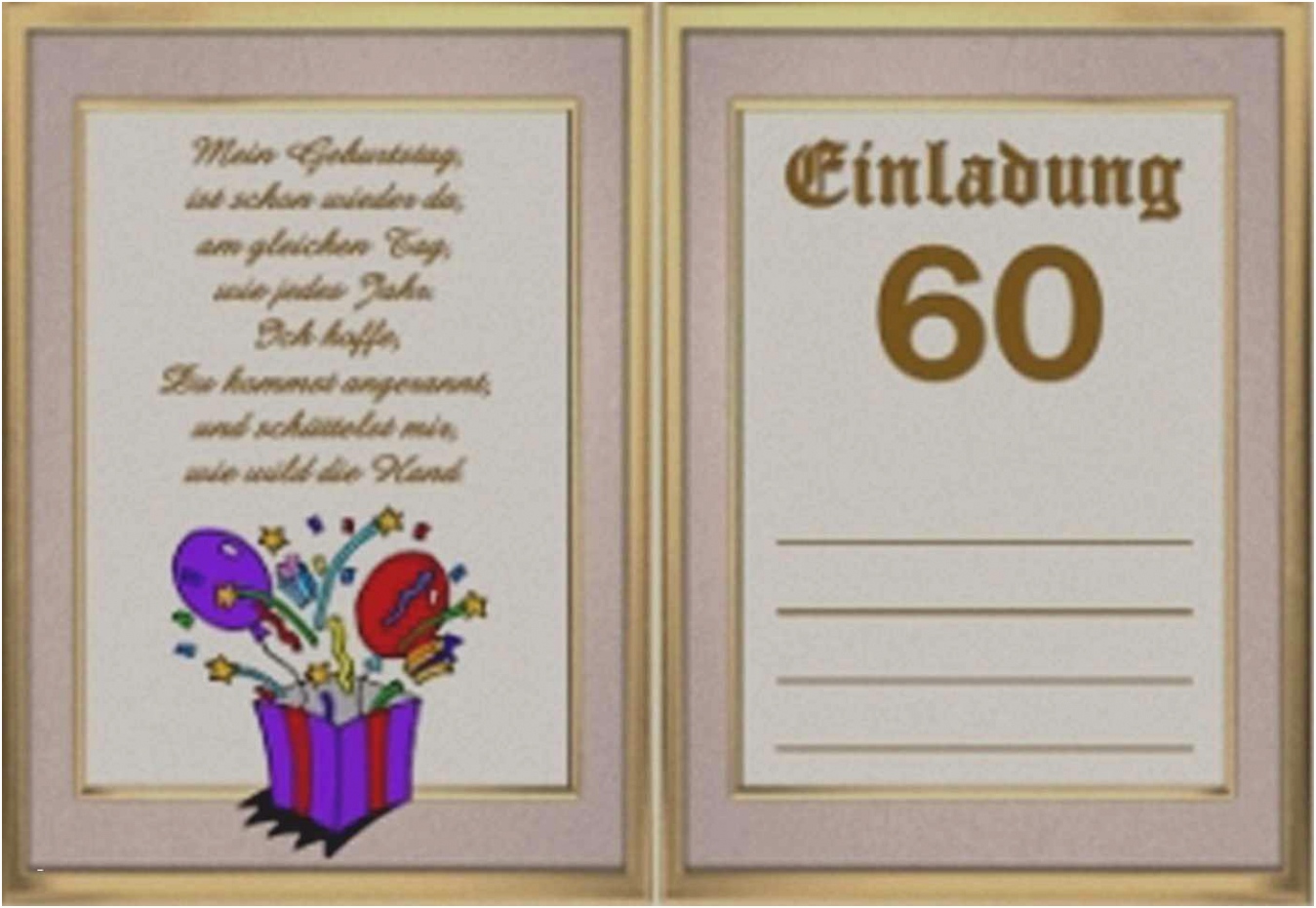 Einladungskarten 60 Geburtstag Vorlagen Kostenlos