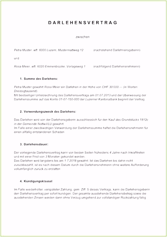 Privater Darlehensvertrag Vorlage Luxus Vorlage Als Download