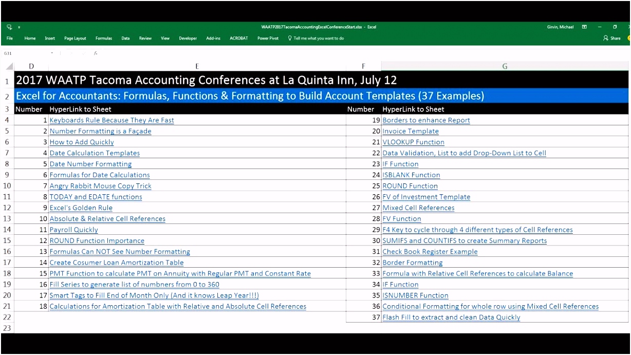 Excel for Accountants Formulas Functions & Formatting to Build