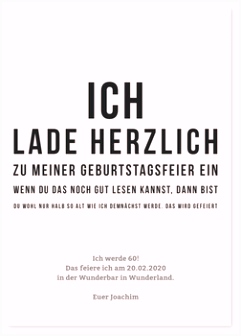 Sehtest Einladungskarten Geburtstag