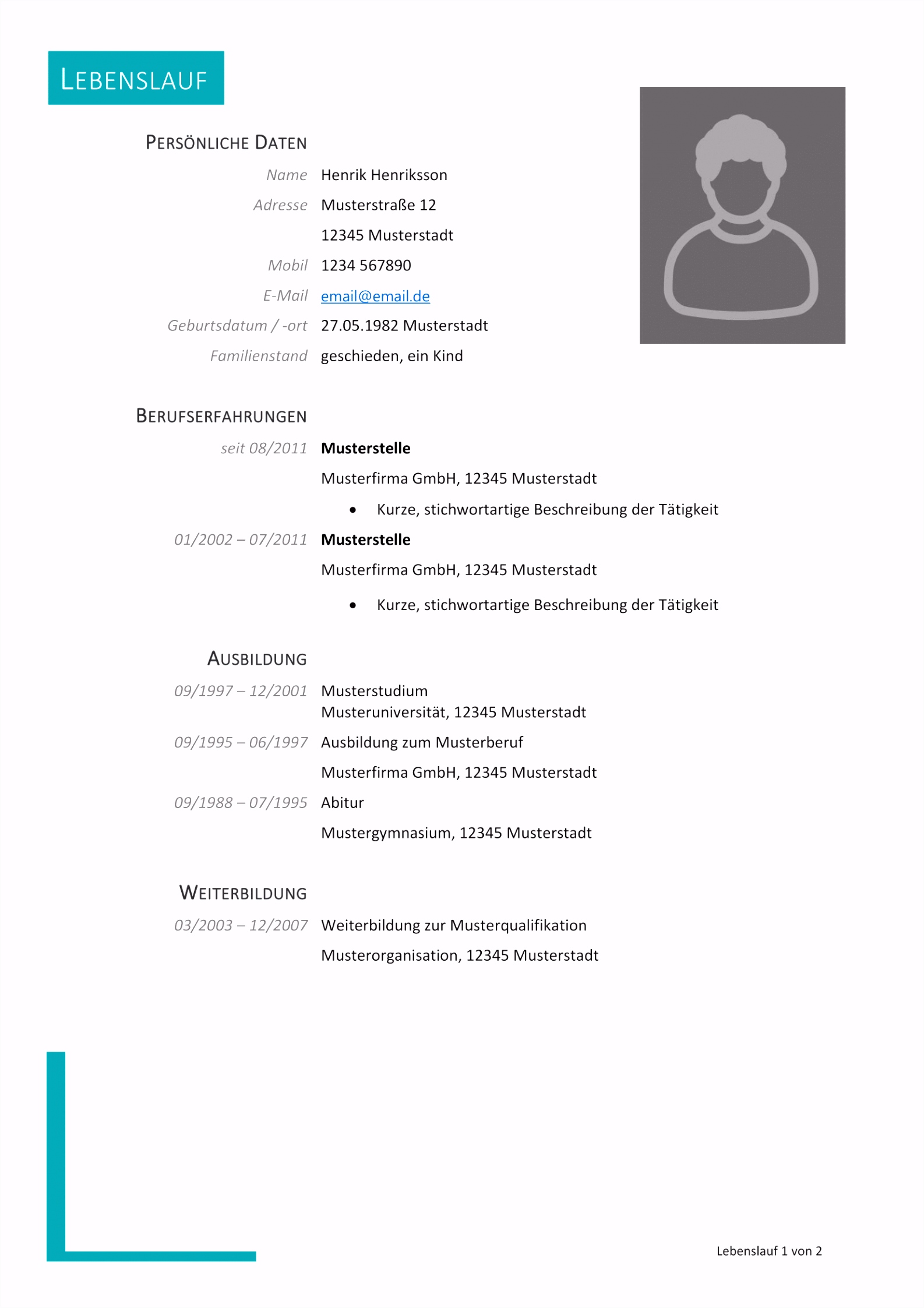 Lebenslauf Praktikum Vorlagen