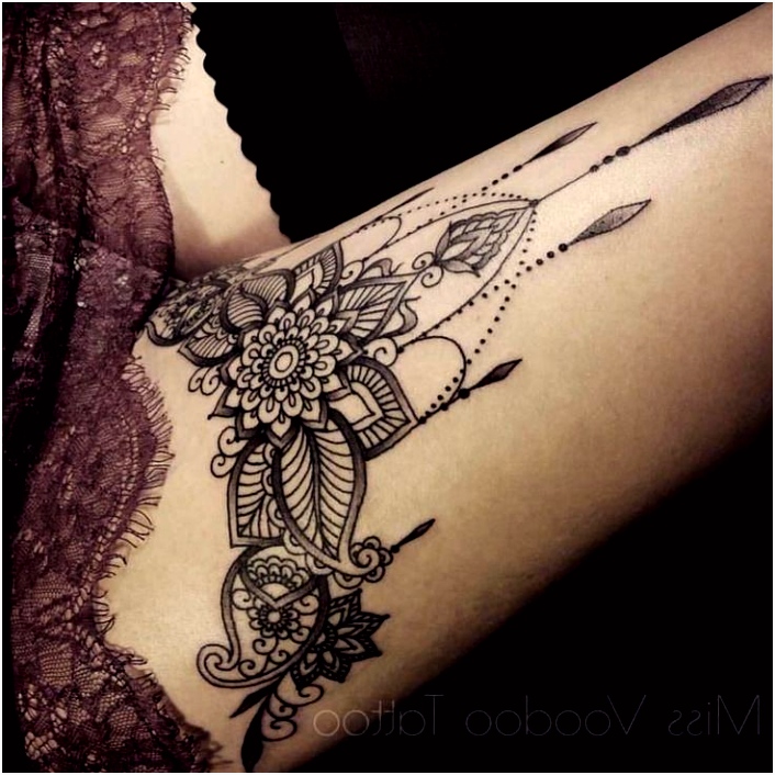 Bildergebnis für tattoo oberschenkel frau mandala