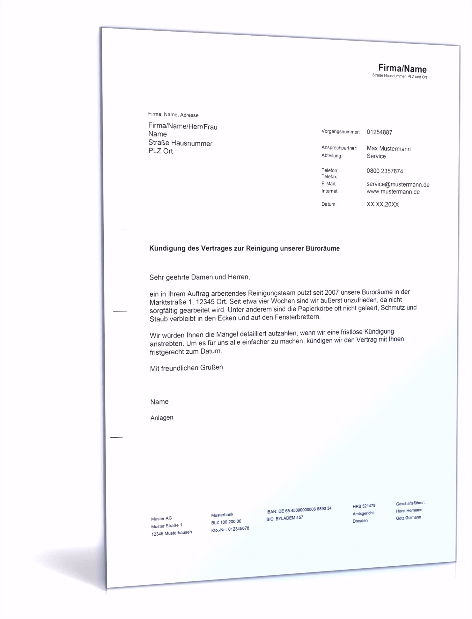 Clever Fit Kündigung Vorlage