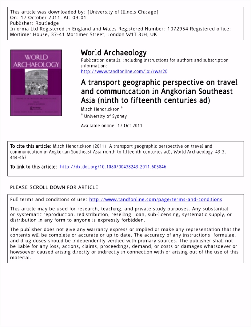 PDF A Transport Geographic Perspective on Travel and munication