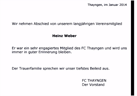 FC Thayngen Artikel Archiv