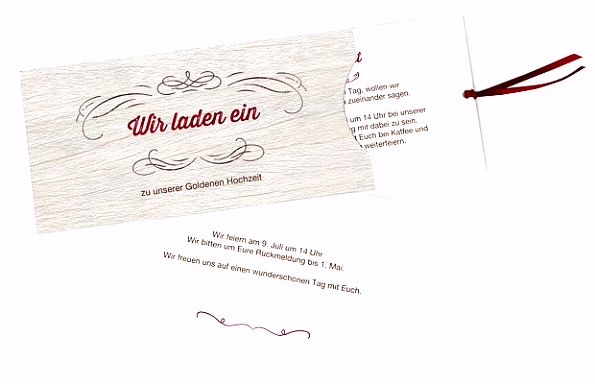 Einladungskarten für Goldene Hochzeit – edel & individuell