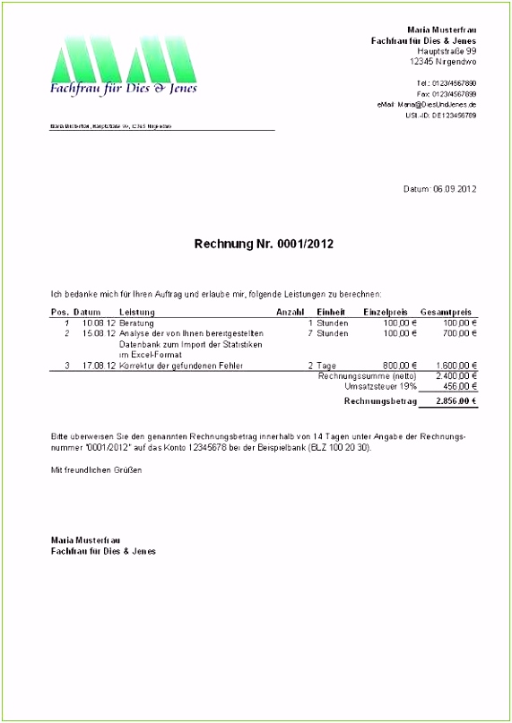 15 rechnung stellen als privatperson