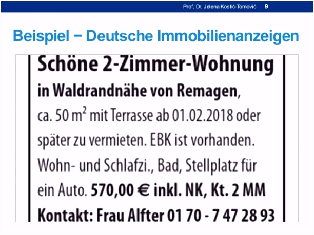 Wohnungsanzeige Muster