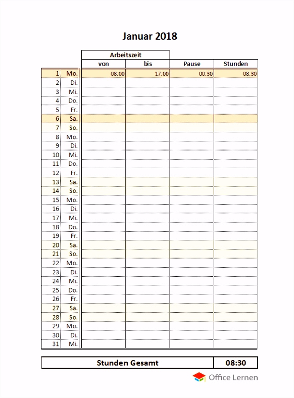 51 Beispiel Zeiterfassung Excel Vorlage Kostenlos Weit Verbreitet