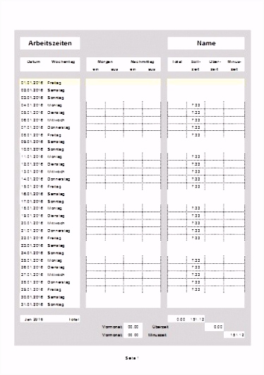 Zeiterfassung Excel Heise Download