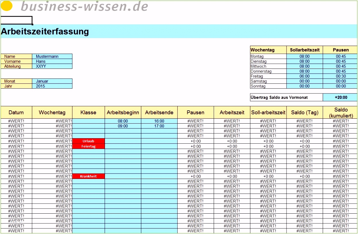 Zeiterfassung Excel Vorlage Kostenlos 2018 Niedliche innerhalb