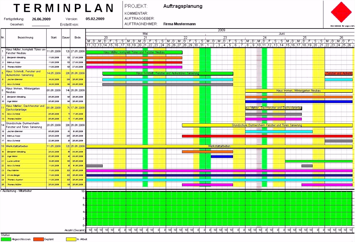 6 Bauzeitenplan Vorlage Excel - SampleTemplatex1234 ...