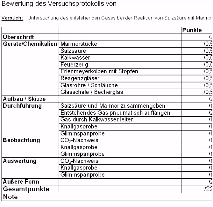 Neues Chemie Protokoll Vorlage