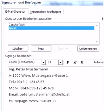 Frisches E Mail Signatur Vorlage Privat