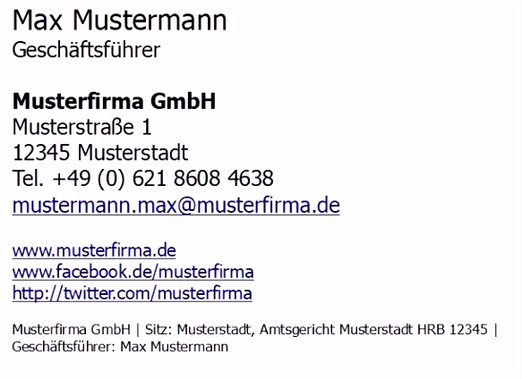 Schön E Mail Signatur Beispiel — TRXITALIA TRXITALIA