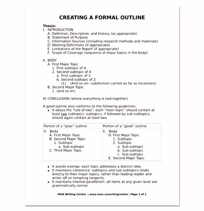 Formal Outline Sample