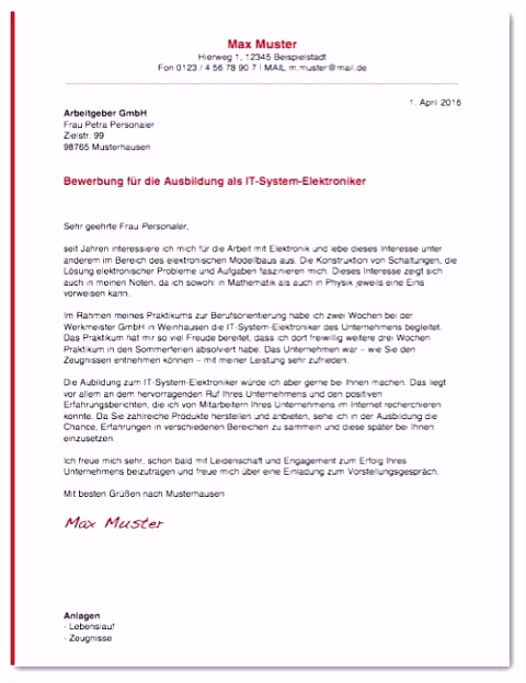 Neues Briefkopf Vorlage Bewerbung
