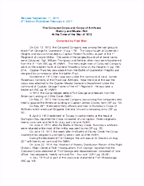The Coloured Corps and Corps of Artificers History and Muster Roll
