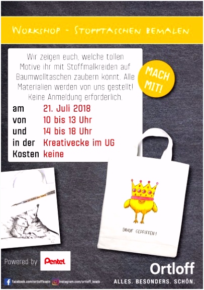 Kostenlose Workshops am 20 und 21 Juli Ortloff Bürobedarf Köln