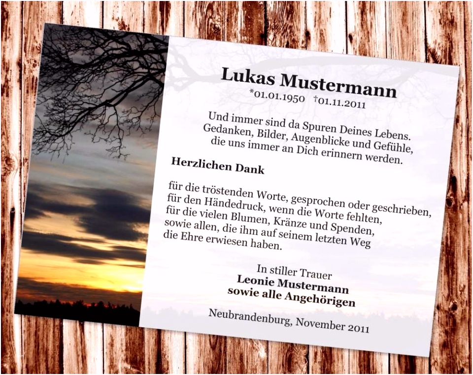 Trauerkarten Danksagung Vorlagen