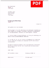 Sonderkündigung Muster & Vorlage für Sonderkündigung