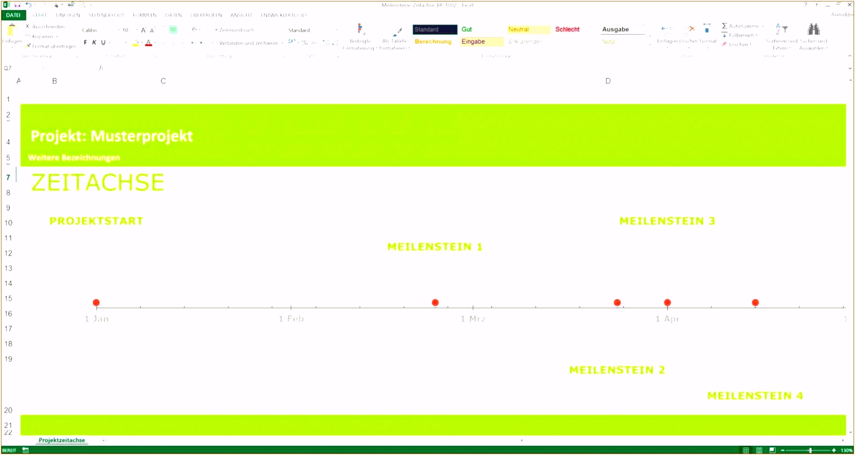 Herunterladbare Projektplan Excel Vorlage