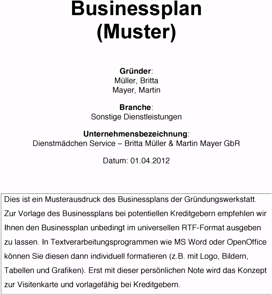 11 businessplan vorlage
