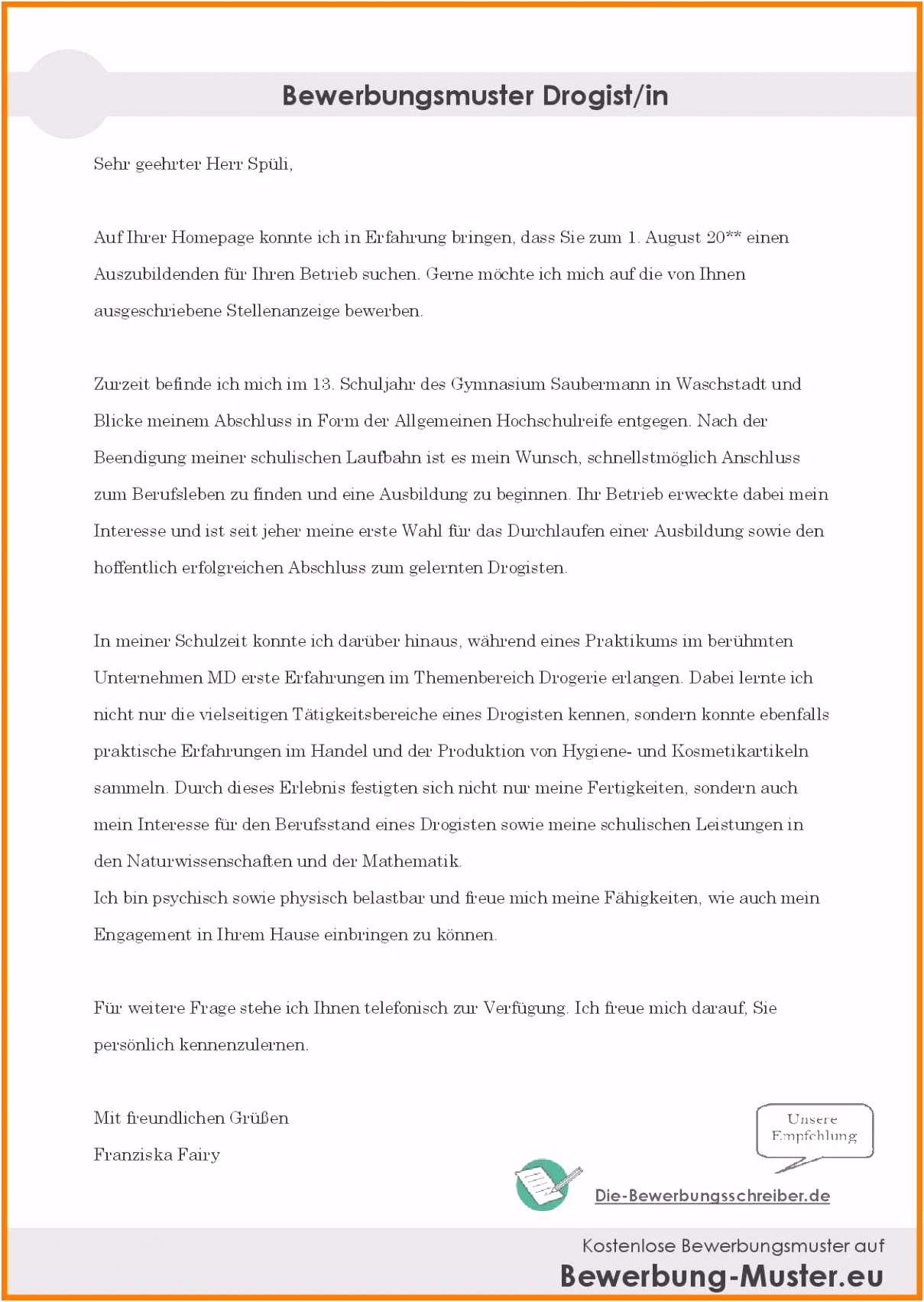 20 dm bewerbung vorlage