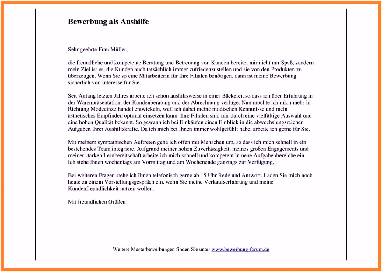 20 dm bewerbung