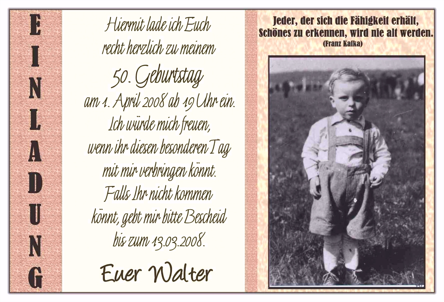 Einladung 50 Geburtstag Vorlagen Word