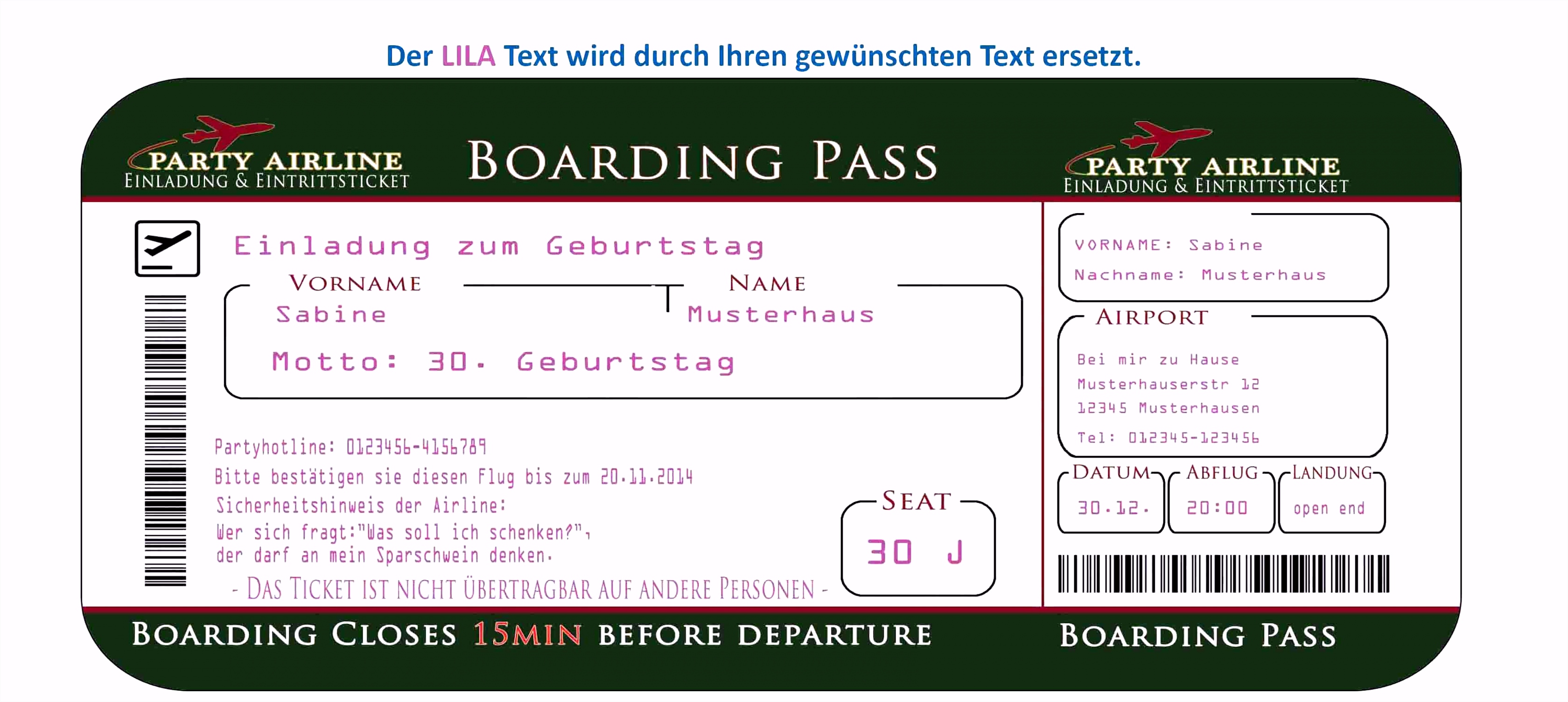 Besten Der Einladung 30 Geburtstag Vorlage Kostenlos