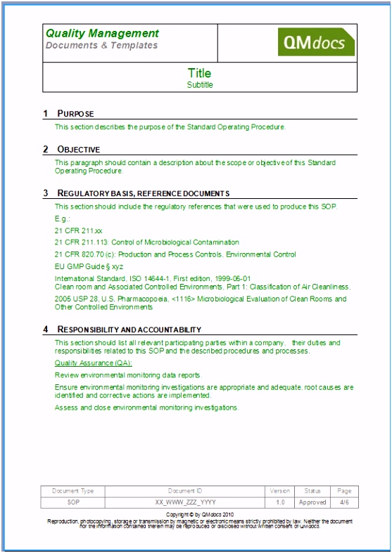 Sop Vorlagen Medizin Gut Standard Operating Procedure Template sop