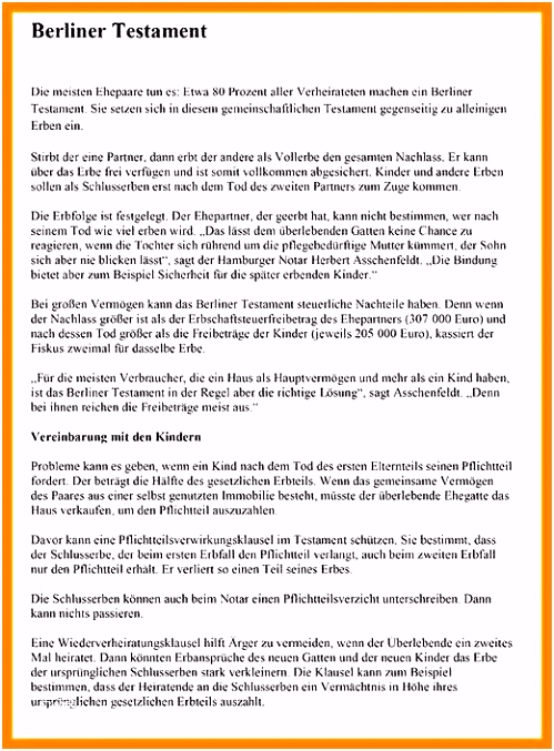 Testament Muster Pdf Berliner Testament Vorlage Pdf Modell Besten