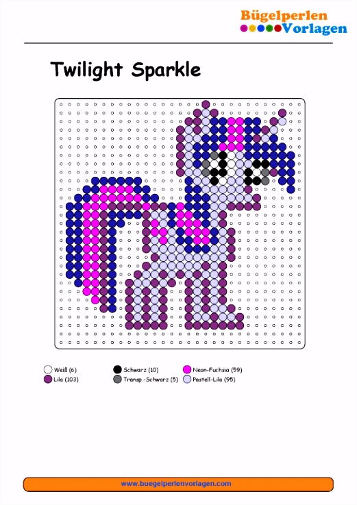 Bügelperlen Vorlagen von My little Pony zum Herunterladen und