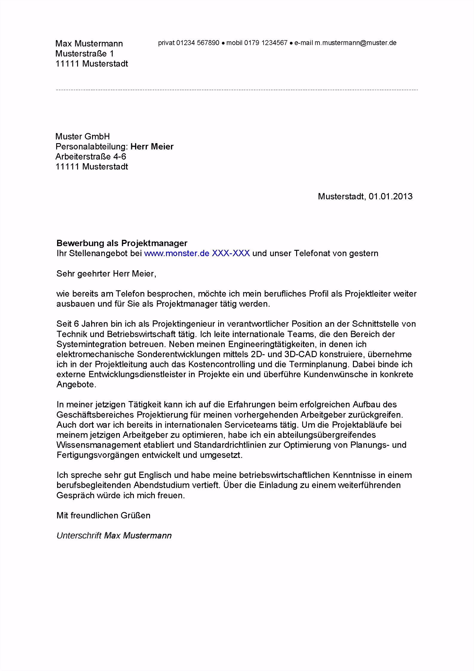 15 bewerbung tischler