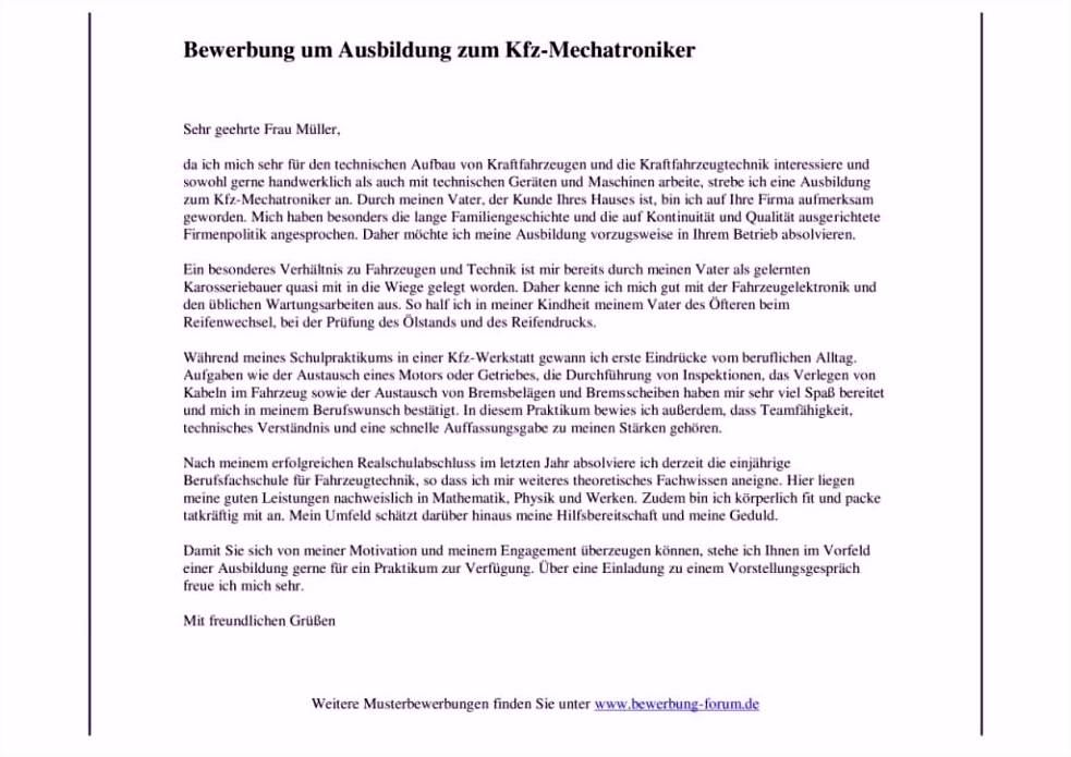 10 bewerbung nach ausbildung anschreiben