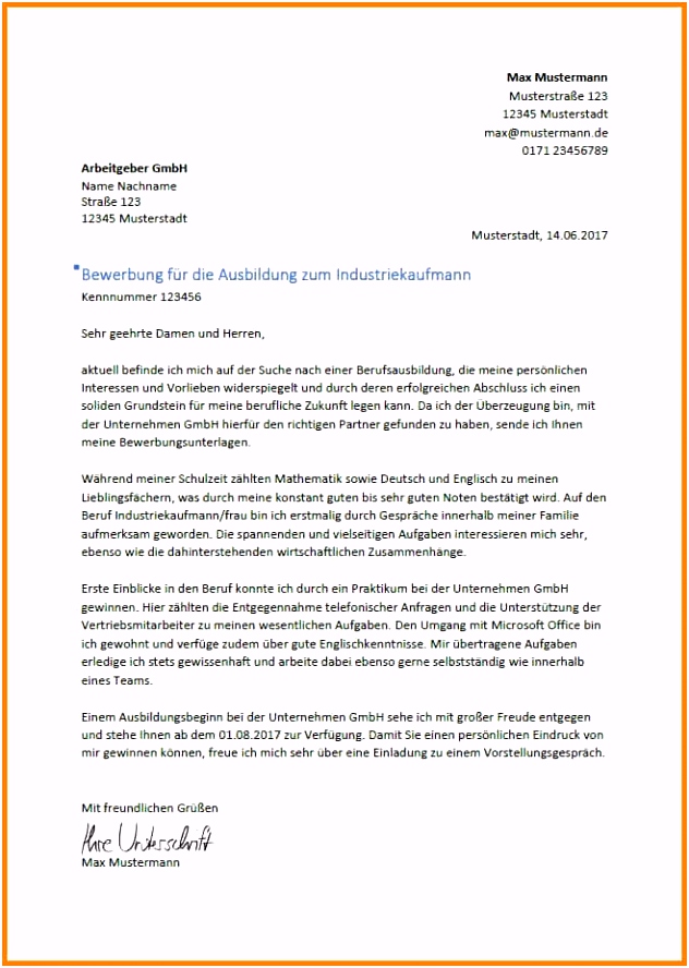 19 bewerbung praktikum polizei muster