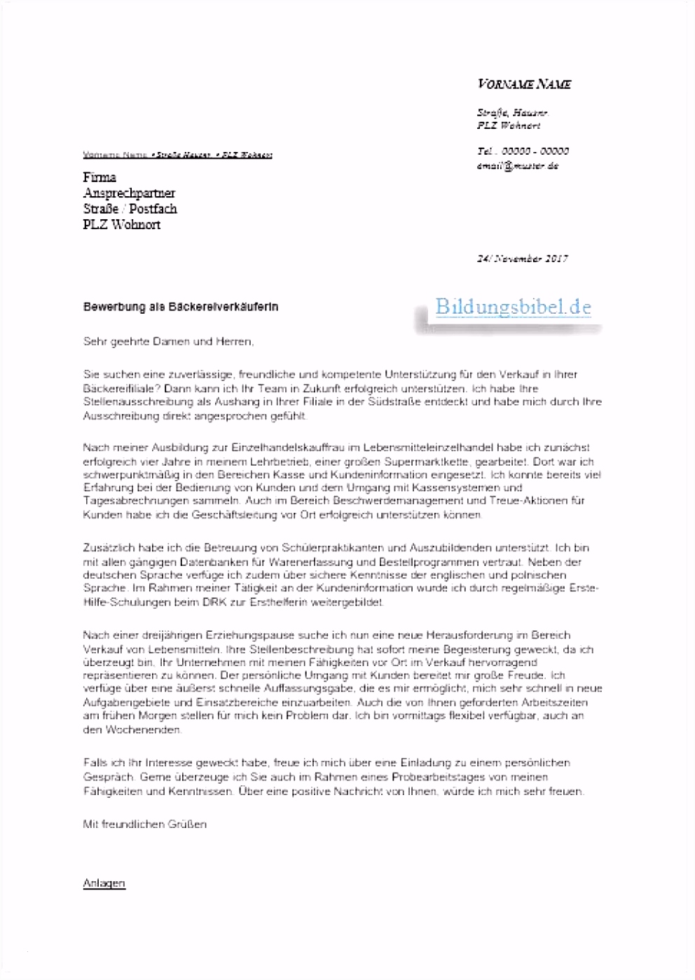 15 bewerbung ausbildung verkäuferin