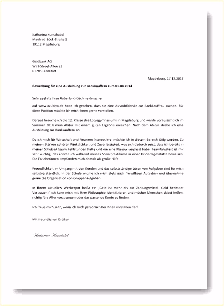 10 muster bewerbungsschreiben ausbildungsplatz
