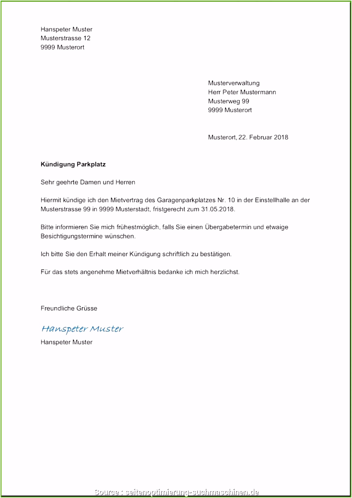 Hervorragen Vertragskündigung Vorlage Nur Für Sie
