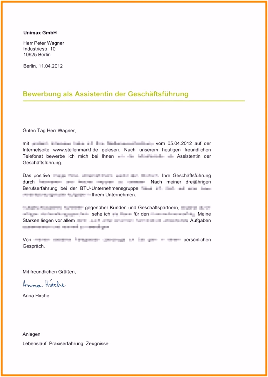 20 schriftliche bewerbung
