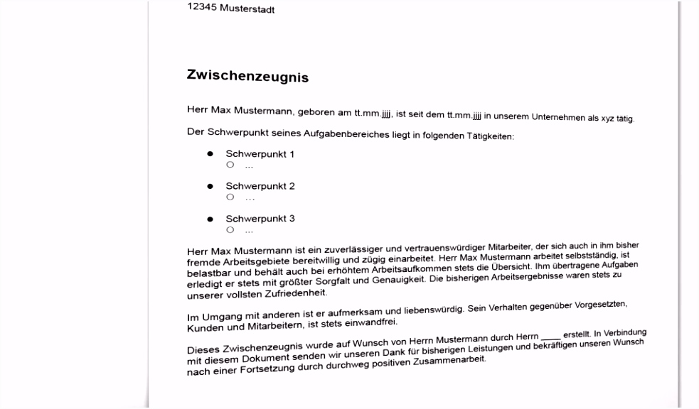 13 muster qualifiziertes arbeitszeugnis