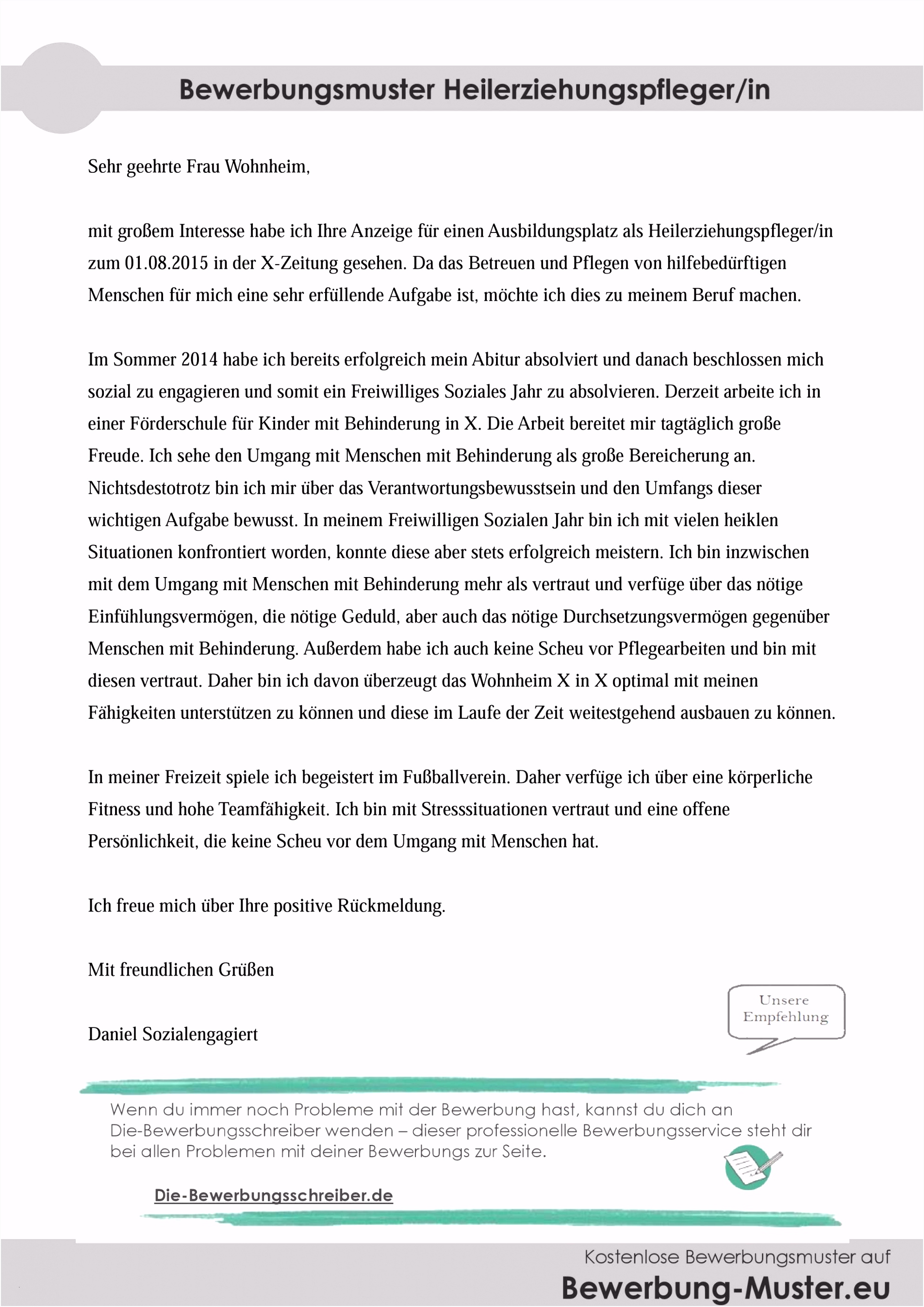 15 bewerbung zur altenpflegerin ausbildung muster