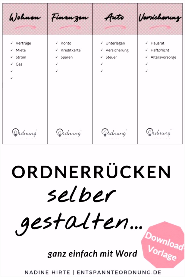 16 vorlagen ordnerrücken