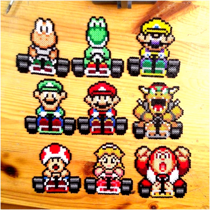 Super Mario Kart Bead Super Mario Kart Hama Beads By Yurekart