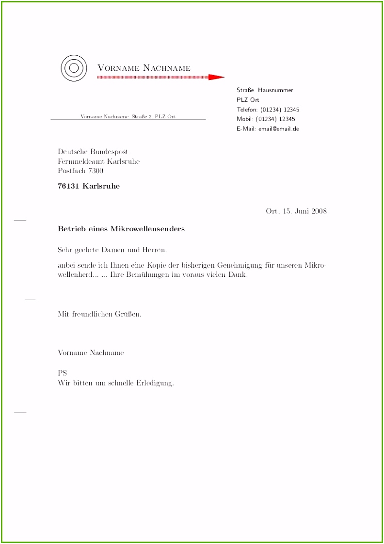 Privatbrief Vorlage 17 Phantasie 2019